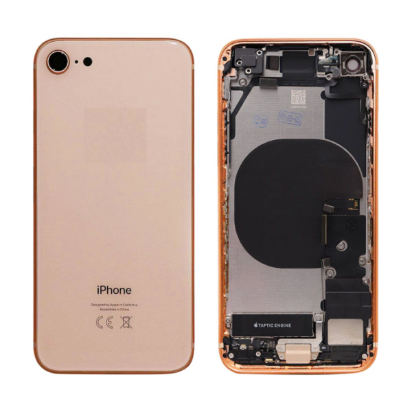 iPhone 8 Housing with small Parts Pulled Gold