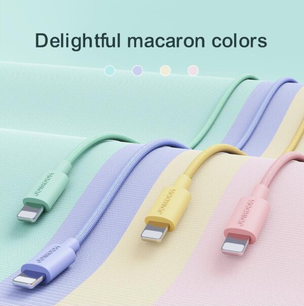 Joyroom Macaron Nylon 2.4A USB-A To Lightning Cable 1m - Purple - Image 4