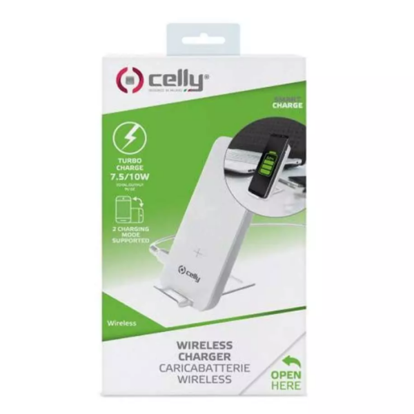 Celly 10W Wireless Charging Stand White