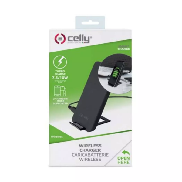 Celly 10W Wireless Charging Stand Black