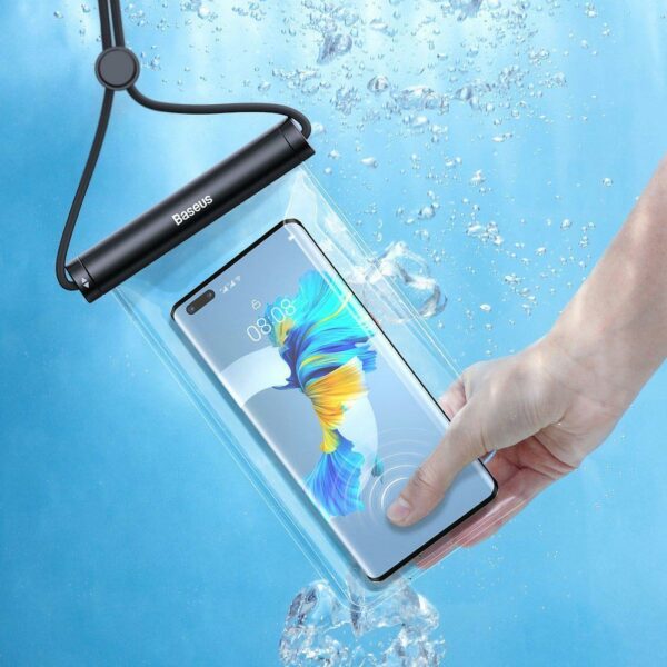 Baseus Transparent Waterproof Phone Case Bag for Swimming Pool Beach Black - Image 10