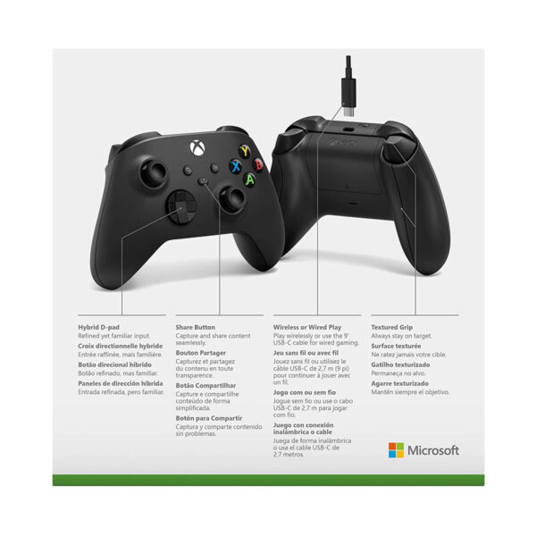 Microsoft Xbox Series X/S Wireless Controller + USB-C Cable - Carbon Black - Image 5