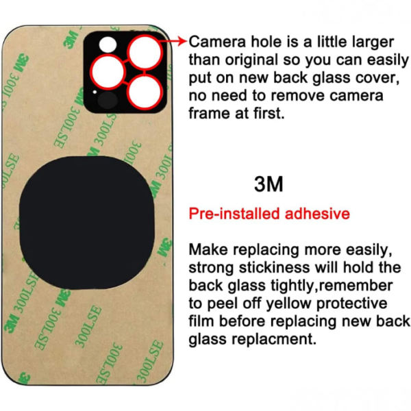 iPhone 15 Pro Back Glass -Pre-Installed Adhesive (White Titanium) - Image 3